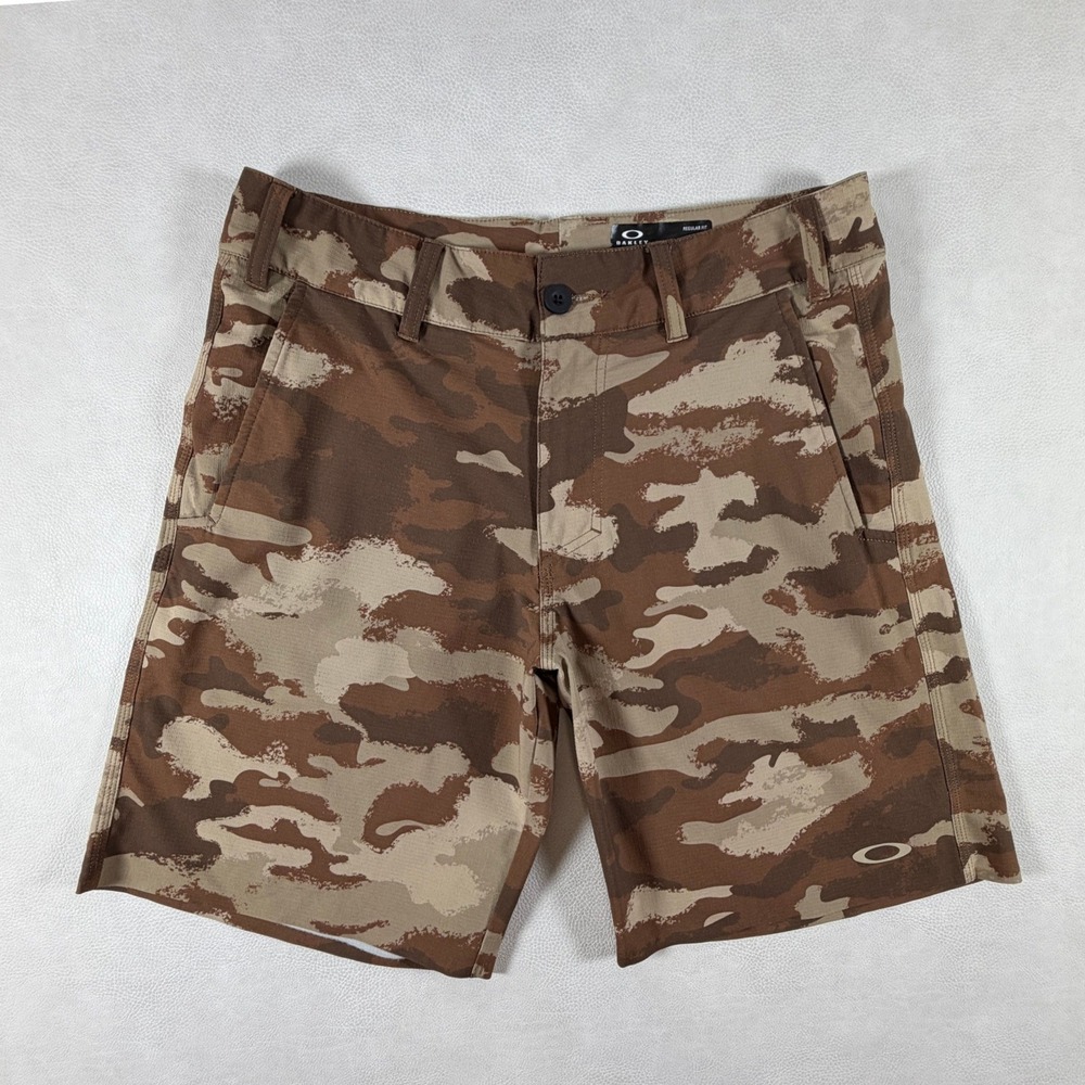 Oakley Mens Desert Camo Hybrid Shorts Brown Tan Ripstop Regular Fit Size 30